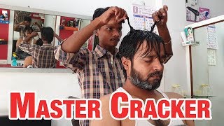 Master Cracker Head and Shoulder Massage with Neck and Hair Cracking  Indian Massage [upl. by Kat]