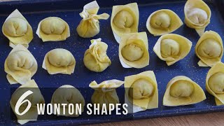 Six Ways To Fold Wontons  六种云吞馄饨包法 [upl. by Marlyn]