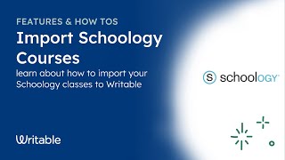 How To Import Schoology Courses to Writable [upl. by Je]