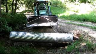 EXTENDING EXISTING DRIVEWAY CULVERT JOHN DEERE 4720 [upl. by Stirling606]