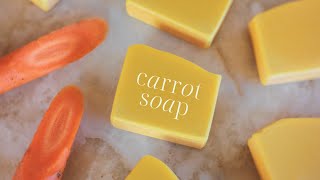 Homemade carrot soap🥕 Natural cold process recipe [upl. by Gaspard]