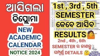 Diploma New Academic Calendar 2024 । Diploma 1st  3rd  5th Semester Results 2024 । Diploma Exam । [upl. by Orelee]