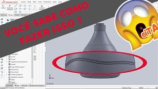 MODELANDO NERVURA EM SUPERFICIES CURVAS  SolidWorks  Tutorial [upl. by Trinee]