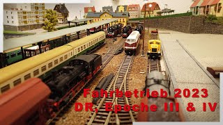 Fahrbetrieb 2023│DR Epoche III amp IV│Modellbahn TT│4K [upl. by Yelsnit919]