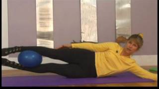 Stability Ball Pilates Exercises  Pilates Ball Exercise Side Lying [upl. by Jsandye]