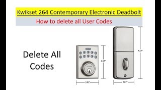 How To Delete All User Codes on the Kwikset 264 Electronic Deadbolt Door Lock by using the 3 key [upl. by Anreval]