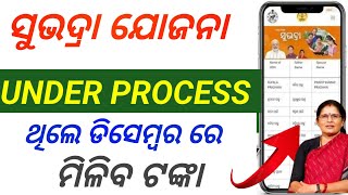 ସୁଭଦ୍ରା ଯୋଜନା UNDER PROCESS ଥିଲେ ଡିସେମ୍ବର ରେ ମିଳିବ ଟଙ୍କା [upl. by Boaten630]