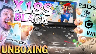 PowKiddy x18s Black CHEGOU  UNBOXING com GAMEPLAY de PS2 Wii 3DS PSP GAMECUBE e MAIS [upl. by Langsdon]