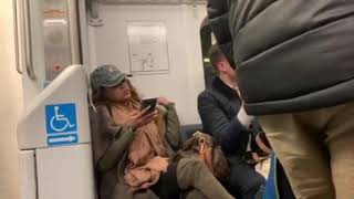 Rude NJ Transit passenger refuses to move her bag [upl. by Ardnaz38]