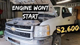 ENGINE WONT START 2600 CHEVY Silverado 2500 4X4 PT2 [upl. by Nagaet421]