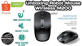 Unboxing Robot Mouse Wireless M200 robot m200 mouse [upl. by Maximilien]