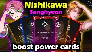 Nishikawa boost power cards Spike 235 kmh Volleyball Colosseum The Spike Volleyball 3x3 [upl. by Fesoj709]