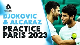 LIVE Carlos Alcaraz amp Novak Djokovic Practice  Rolex Paris Masters 2023 [upl. by Namref611]