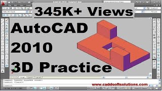 AutoCAD 2010 3D Practice Drawing for Beginners [upl. by Atileda859]