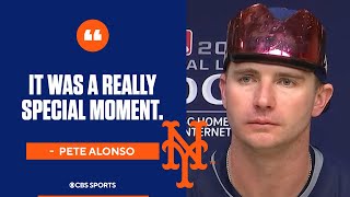 Pete Alonso on goahead HOMER advancing to NLDS  Press Conference [upl. by Auhso]