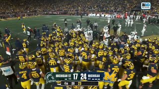 Michigan State vs Michigan heated moment at end of game [upl. by Ehtylb716]