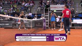 Ana Ivanovic SRB vs Sabine Lisicki GER 23 April 2014  Porsche Tennis Grand Prix [upl. by Elladine394]