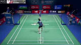 LEE ZII JIA VS ANDERS ANTONSEN HUELVA BWF WORLD CHAMPIONSHIPS 2021 [upl. by Llaccm]