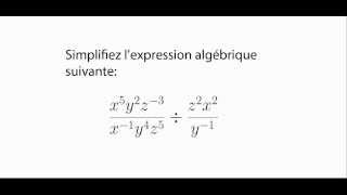 Réduire une expression algébrique  Lois des exposants  Mathématique secondaire 3 [upl. by Nedearb]