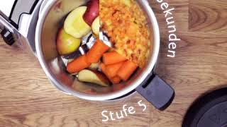 Monsieur Cuisine édition plus Rezeptvideo MöhrenApfelRohkost [upl. by Lashoh]