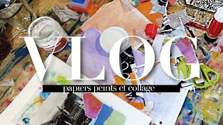 VLOG 04  Papiers peints collage et gelli plate [upl. by Bauske]