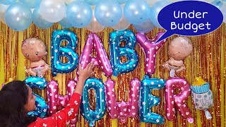 How To Make Baby Shower Decorations at Home  Under Budget Decoration Ideas for baby shower at Home [upl. by Ecirtnas]