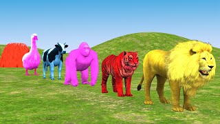 Cow Mammoth Elephant Gorilla Lion Hippo Guess The Right Key ESCAPE ROOM CHALLENGE Animals Cage Game [upl. by Gnad]