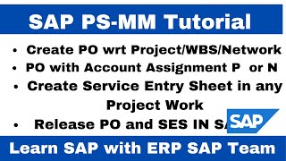 ME21N How to create service PO and SES ML81Nin SAP Account Assignment P amp Item CategoryD [upl. by Adyam]