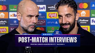 Amorim amp Guardiola speak as new Manchester rival is born  Sporting vs Man City  CBS Sports [upl. by Pietro]