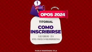 🔴 EN DIRECTO Inscrición nas oposicións de 2024 [upl. by Refinne]