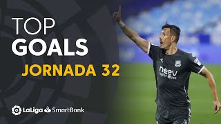 Todos los goles de la Jornada 32 de LaLiga SmartBank 20192020 [upl. by Estell]