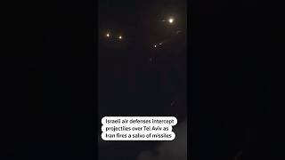 Israeli air defenses in action as Iran launches missiles 💥 ￼ [upl. by Knox335]