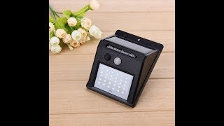 Tmart Review  30 LED Solar Motion Sensor Outdoor Garden Wall Light [upl. by Tansey]