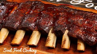 Oven Baked BBQ Beef Ribs Recipe  How to Make Ribs in the Oven [upl. by Rebe]