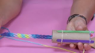 How to Make a Knitting Loom from a TP Tube  Sophies World [upl. by Lenhard]