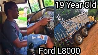 19 Yr Old amp Trucking  Shifting the 10 Speed  Ford L9000 Dump Truck [upl. by Ardnalahs]