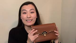 Valentino Small Rockstud Small Leather Handbag Review  What fits inside  Mod Shots [upl. by Anoyi]