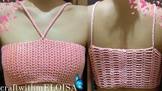 How to Crochet Bandeau Top  craftwithmELOISA  Left Handed [upl. by Heti]