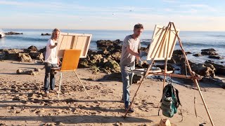 LARGER WITH TIME LIMIT plein air OIL PAINTING coastal california [upl. by Xonk]