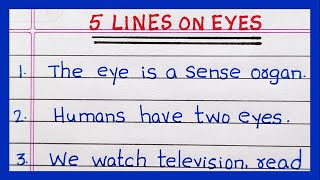 5 Lines on Eyes  in English  Few Lines on Eyes  Human Eyes [upl. by Aisak533]