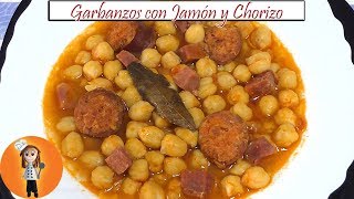 Garbanzos con Jamón y Chorizo  Receta de Cocina en Familia [upl. by Ayamat300]