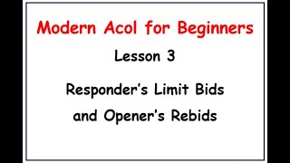 Lesson 3 responders limit bid [upl. by Evin]