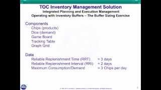 TOC for Inventory Management  Buffer Sizing Exercise [upl. by Hillell]