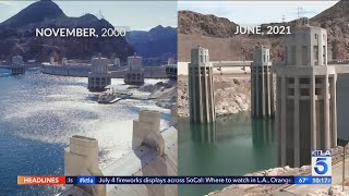 Hoover Dam reservoir reaches recordlow water levels concerning hydropower supply to SoCal [upl. by Zerep]