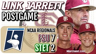 FSU Baseball Coach Link Jarrett on 72 win over Stetson in Regionals  FSU Baseball  Warchant FSU [upl. by Sykleb]