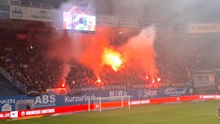 Pyro amp Support Hansa Rostock Fans at Ostseestadion  3Liga FC Hansa Rostock vs Unterhaching 41 [upl. by Soilisav698]