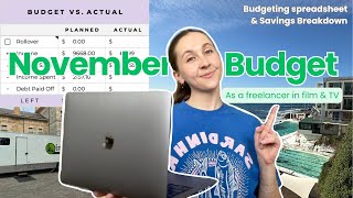 NOVEMBER BUDGET 💸 My Spreadsheet and how I Budget as a Film amp TV Freelancer [upl. by Thackeray299]