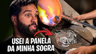 USEI A PANELA DA MINHA SOGRA PRA DERRETER O CHUMBO QUE VAI NO NOSSO PORTÃO 😬 [upl. by Rednal202]