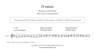 Violin  D minor Scales amp Arpeggio  Grade 1 [upl. by Emiolhs980]