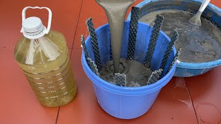 Stepbystep Guide Create a Stylish Cement Planter with Plastic Buckets [upl. by Sexela]